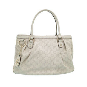 Gucci Guccissima Leather Sukey Tote Shoulder Bag White